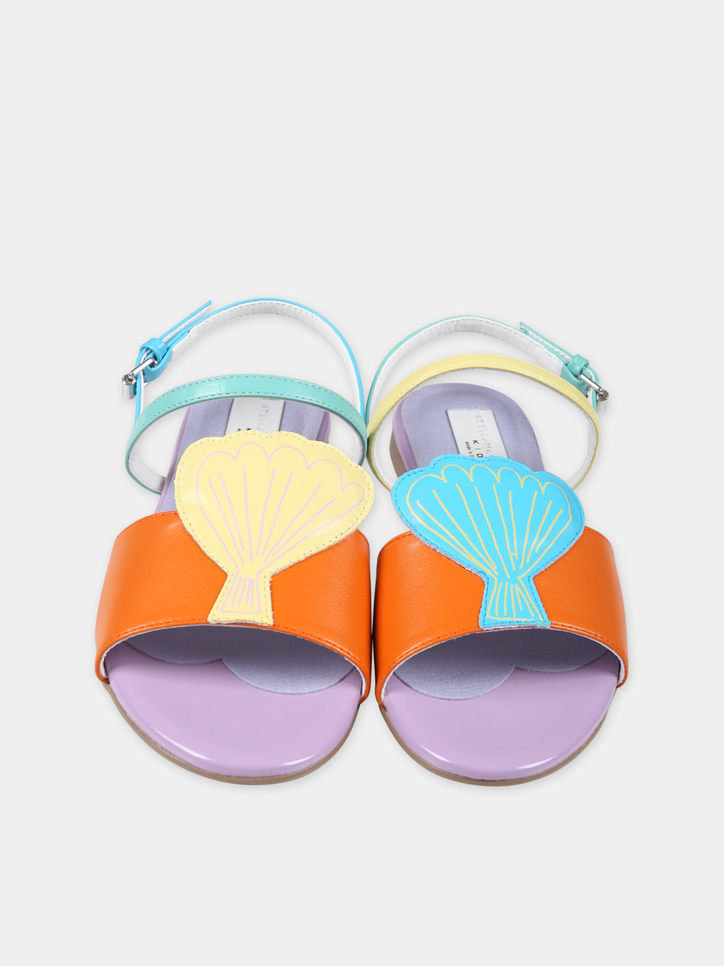 Sandales multicolores pour fille avec coquillage